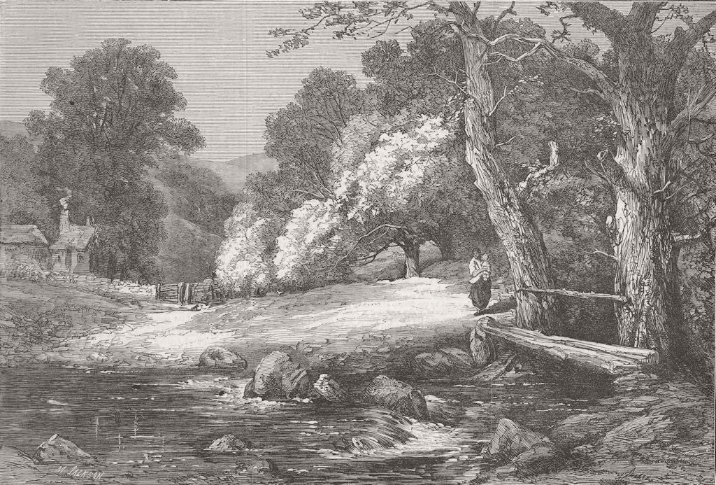 LANDSCAPES. The Combe farm 1864 old antique vintage print picture